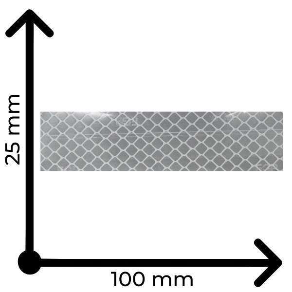 

Naklejka odblaskowa ostrzegawcza biała 25mmx100mm