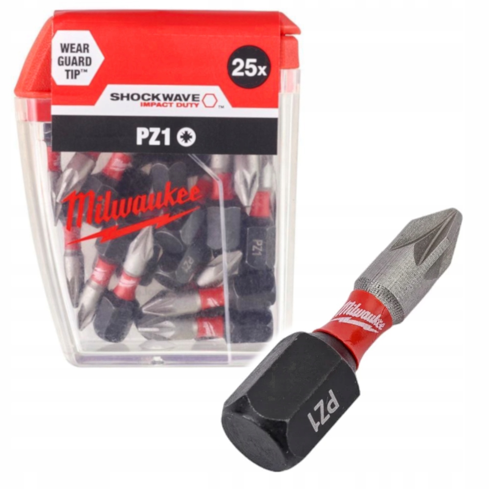 Milwaukee 4932430861 Bity udarowe Shockwave PZ1 x 25 mm zestaw 25 sztuk