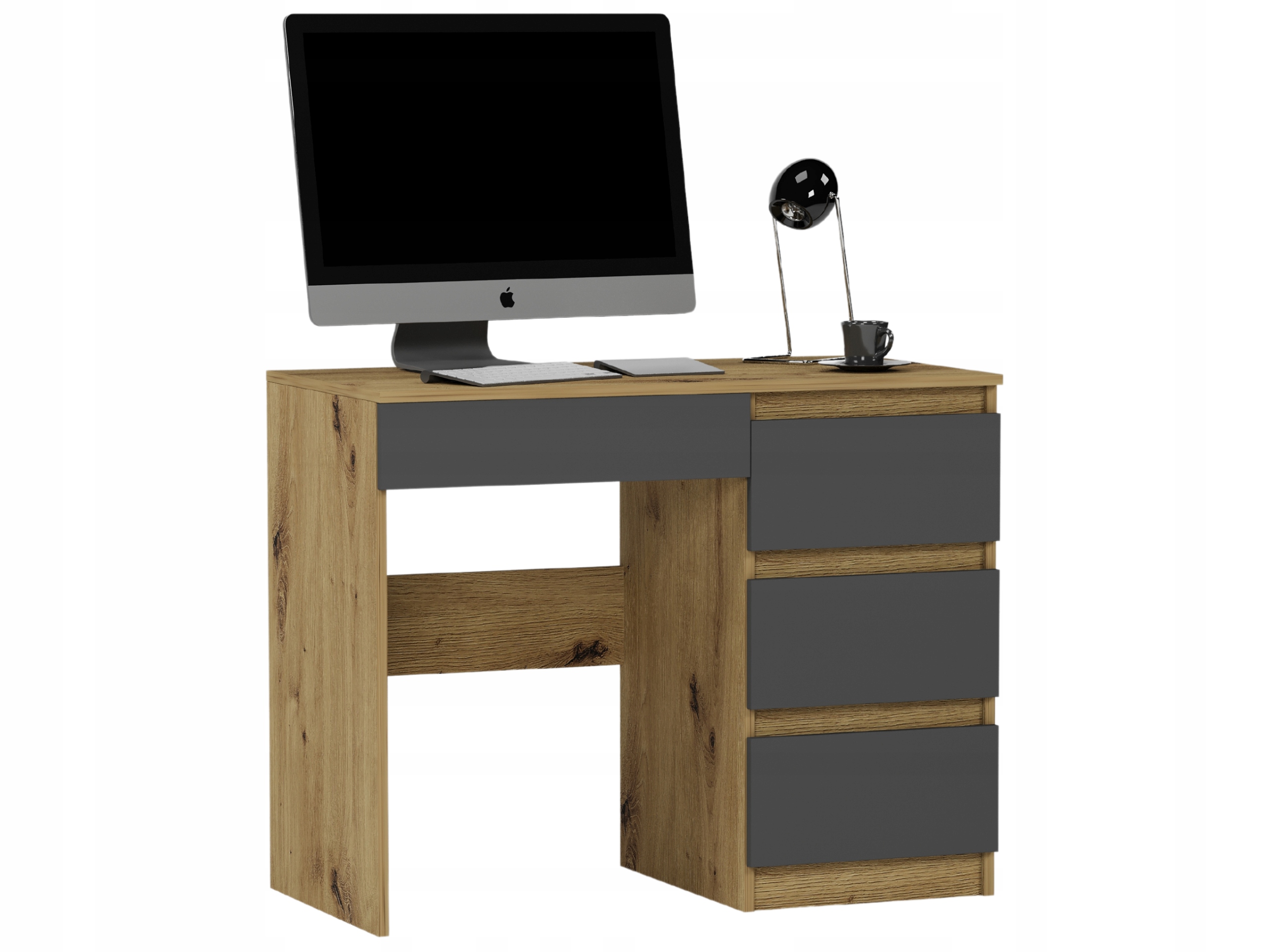 Meble Biurko komputerowe stolik 90cm artisan mix antracyt N34