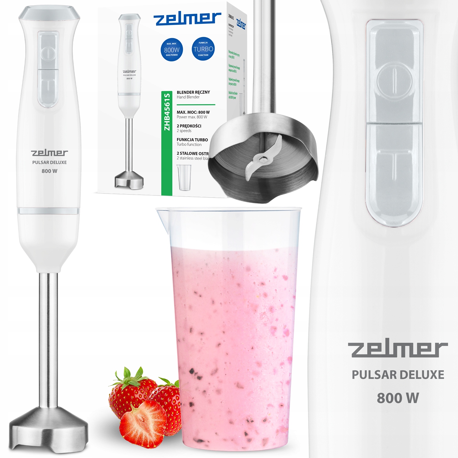 Blender Ręczny Zelmer Kuchenny Wielofunkcyjny Mikser Robot Turbo 800W