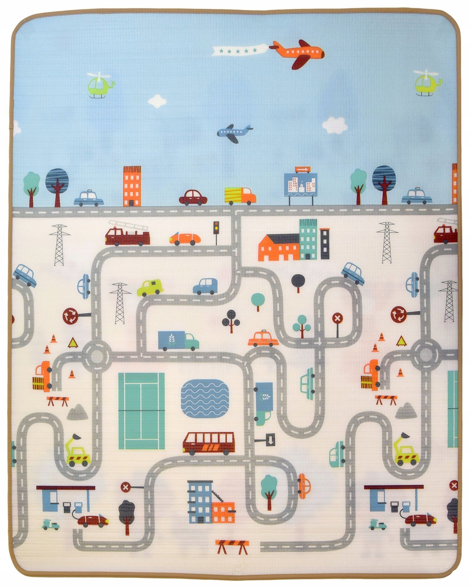 MATA EDUKACYJNA PIANKOWA MIASTO ULICE 180x150x1,5 Płeć chłopcy dziewczynki unisex