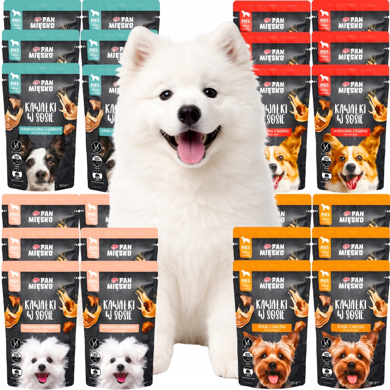 Levně Pan Mięsko krmivo mokré pro psa sáčky mix 150g x 24 kusů