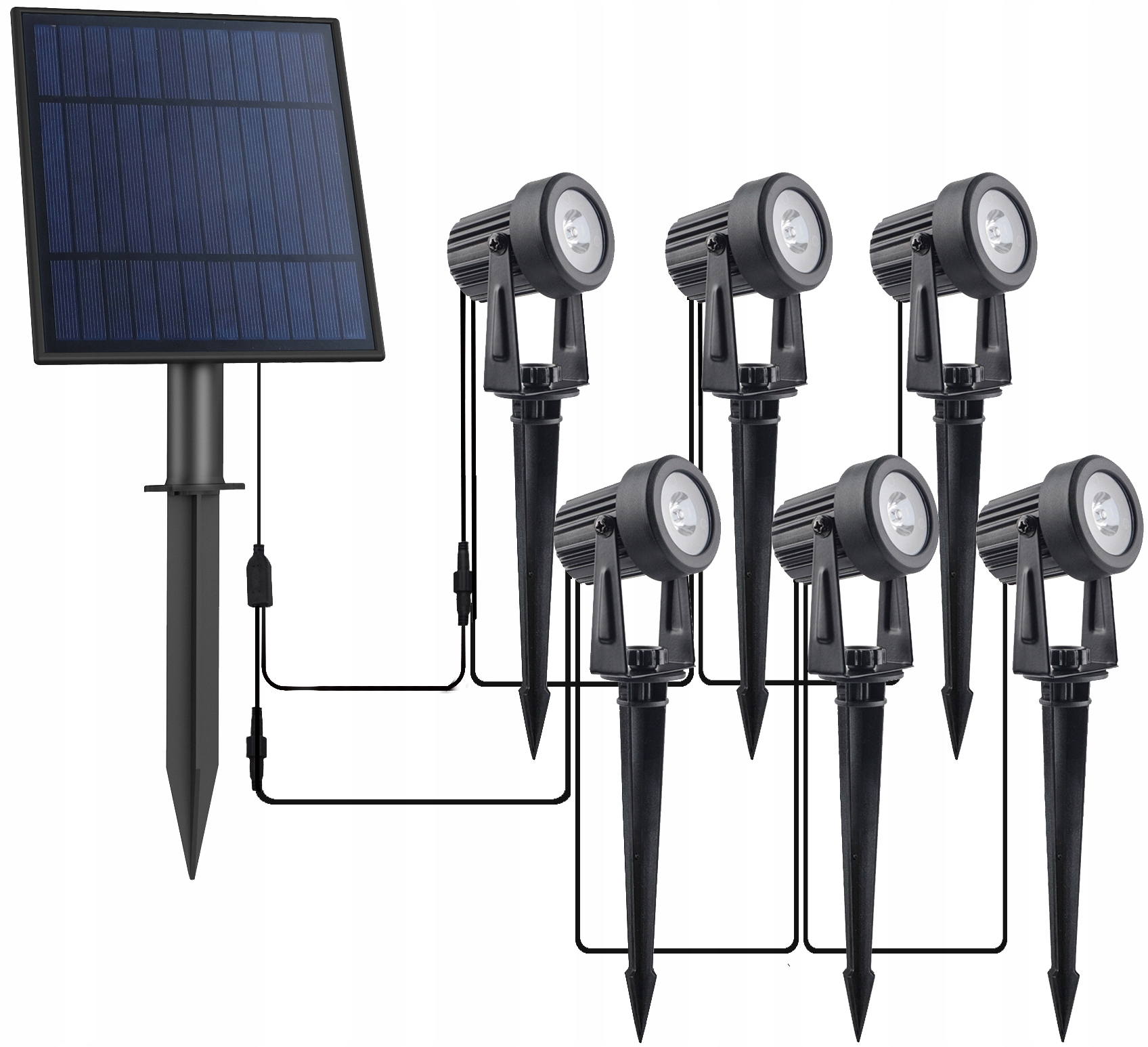 Lampa Solarna Led Wbijana 6K czujnik zmierzchu ogród taras akumulator