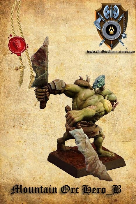 Mountain Orc Hero with hand weapon 1 szt. System Inne systemy