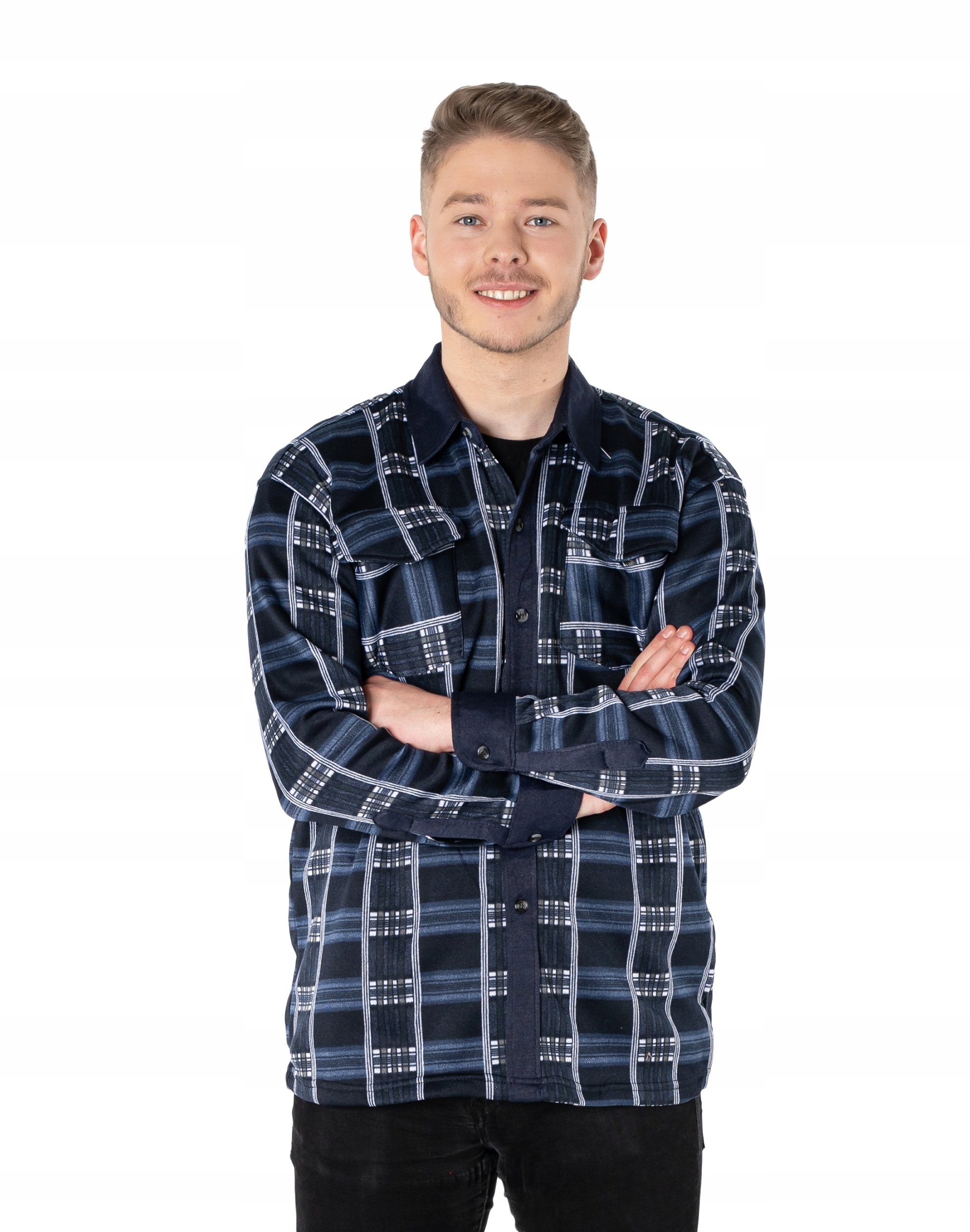 

Ciepła Koszula Męska w Kratę Ocieplana 2392-01 XXL
