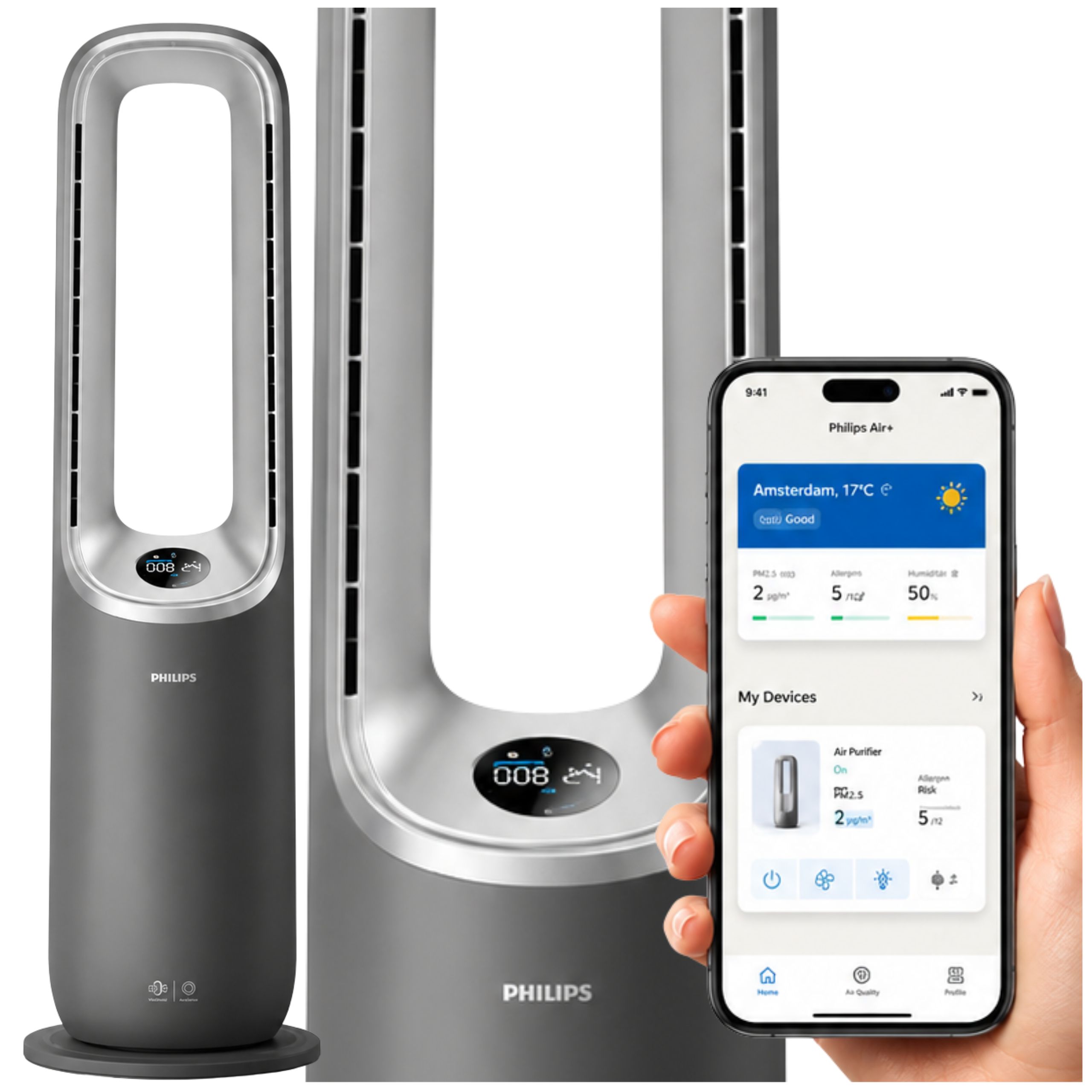 Philips Čistička vzduchu 3v1, funkce Ventilátor, topení AMF870/15