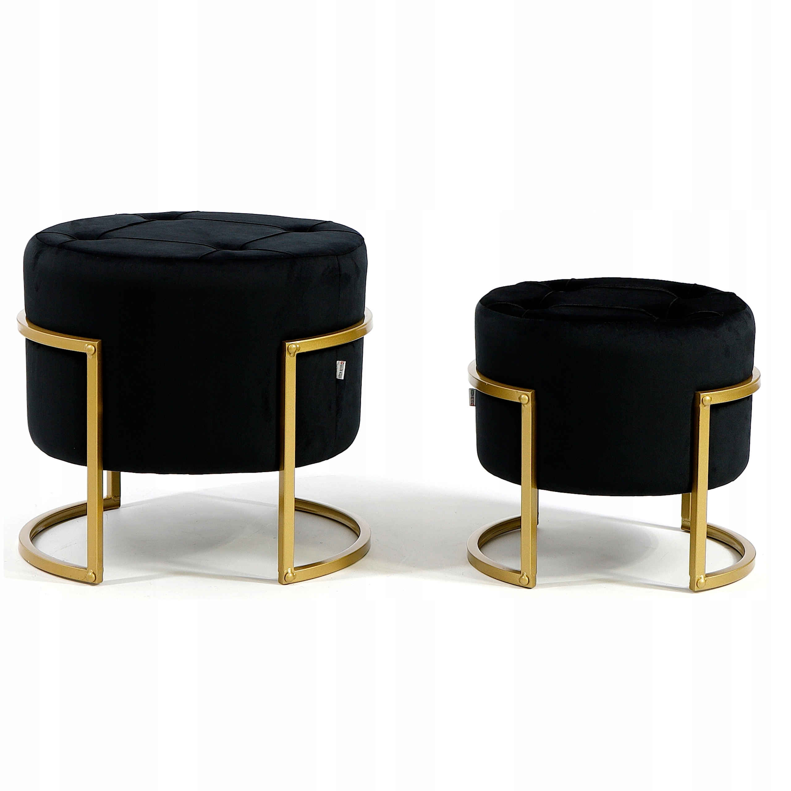 

Pufa Pikowana Ława czarna siedzisko zydel komplet