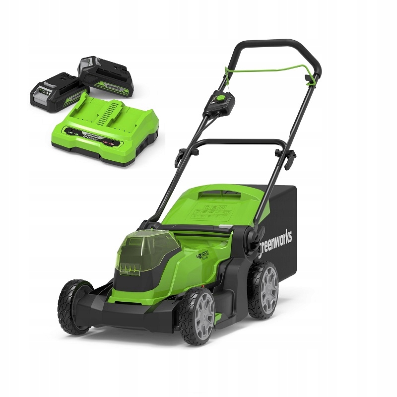 GreenWorks G24X2LM41K2 Kosiarka akumulatorowa bez napędu 2x24 V