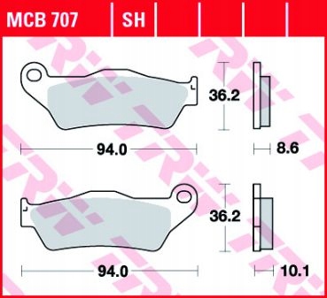 KLOCKI HAM TYL TRW BMW R 1200 RT ABS 03 13 Part manufacturer TRW