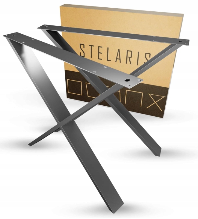 Nohy Na Stôl Čierne Kovové X loft Atm Stelaris 78x73 cm Profil 80x40 Kpl.