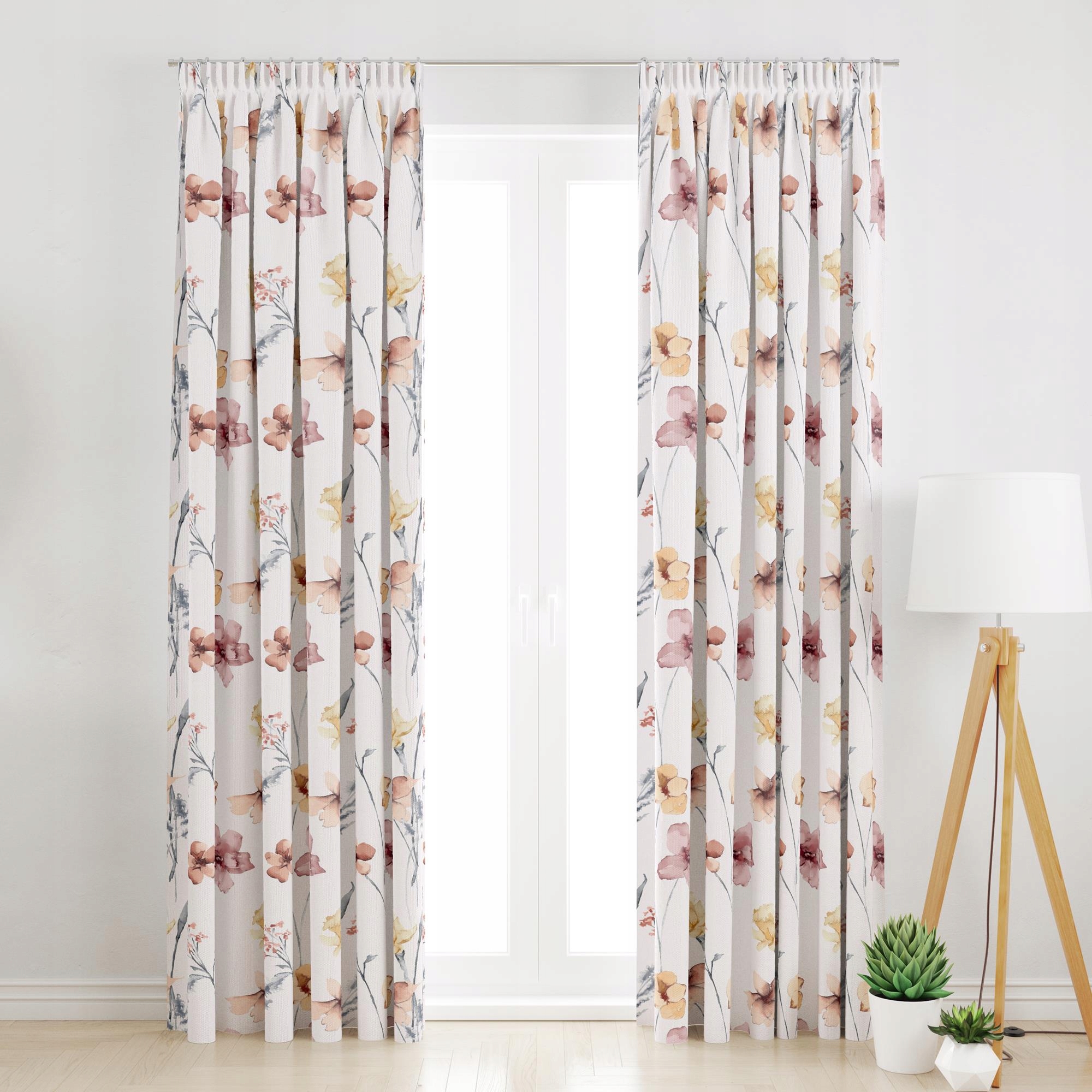 Závěs Na Pásku Barevné Květiny 145x190