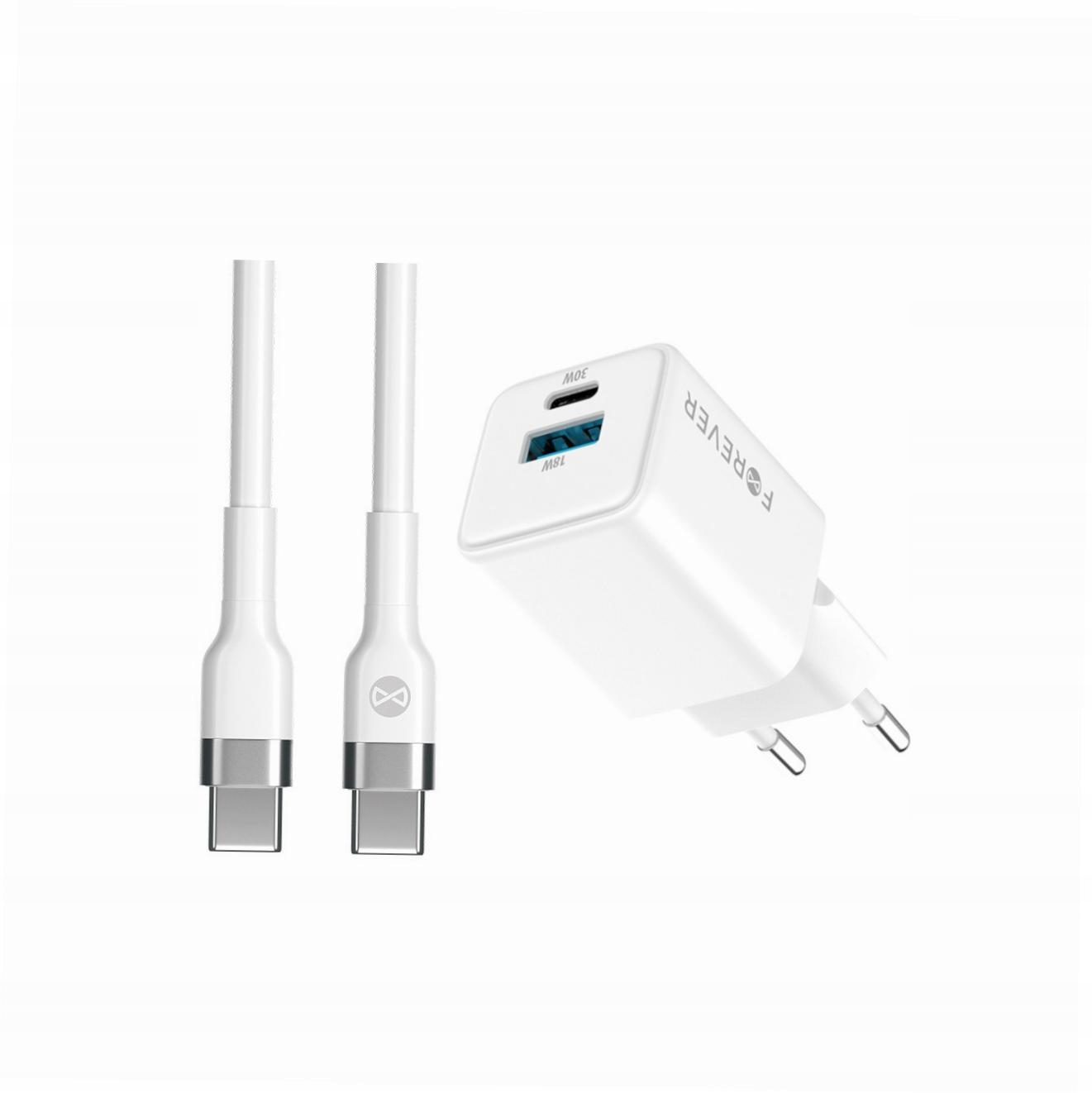 Szybka ładowarka GaN 30W 2 wejścia Usb i Usb-c z kablem do Samsung A51 5G