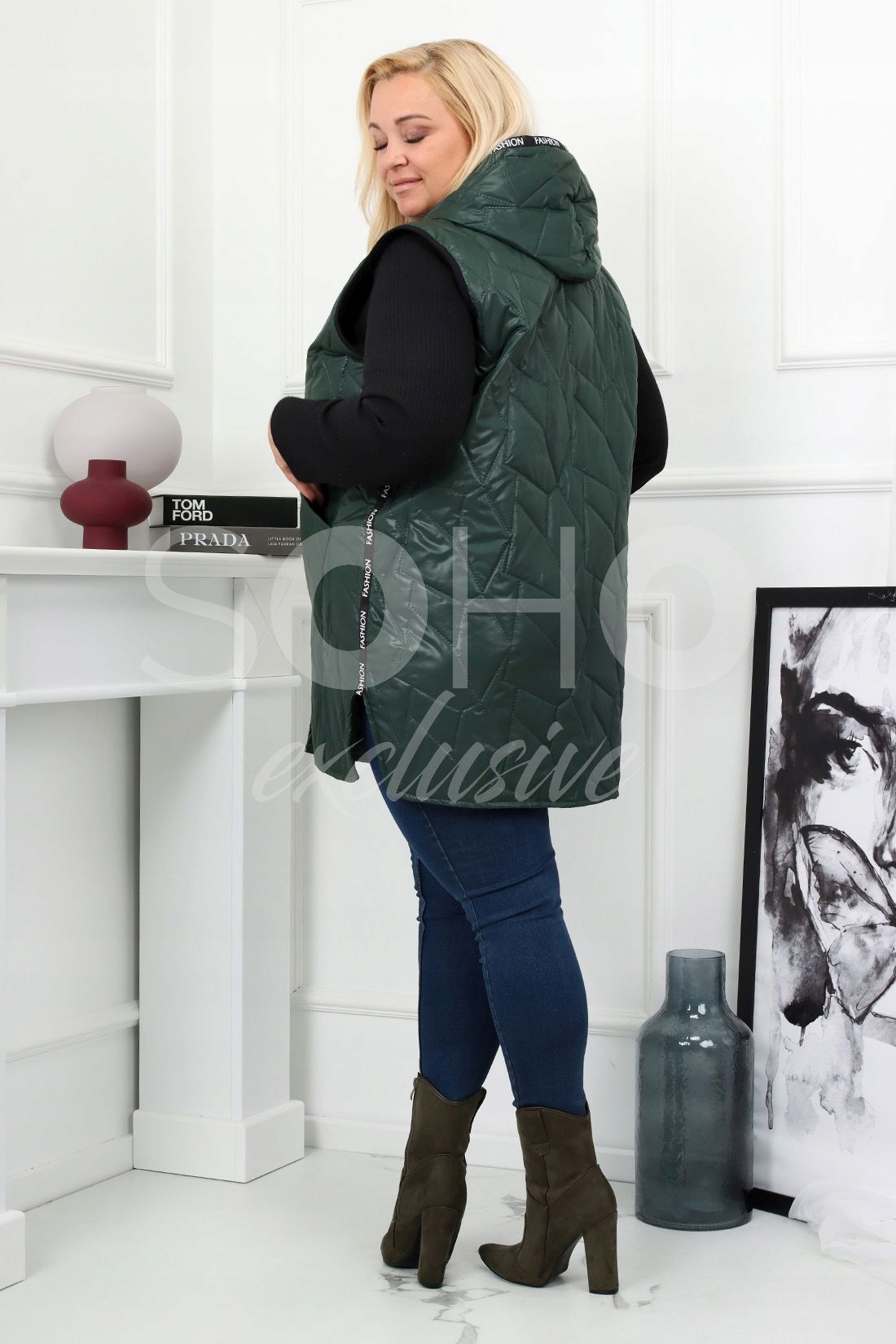 KAMIZELKA DAMSKA BEZRĘKAWNIK PIKOWANA 46 3XL ZIEL Model 2420