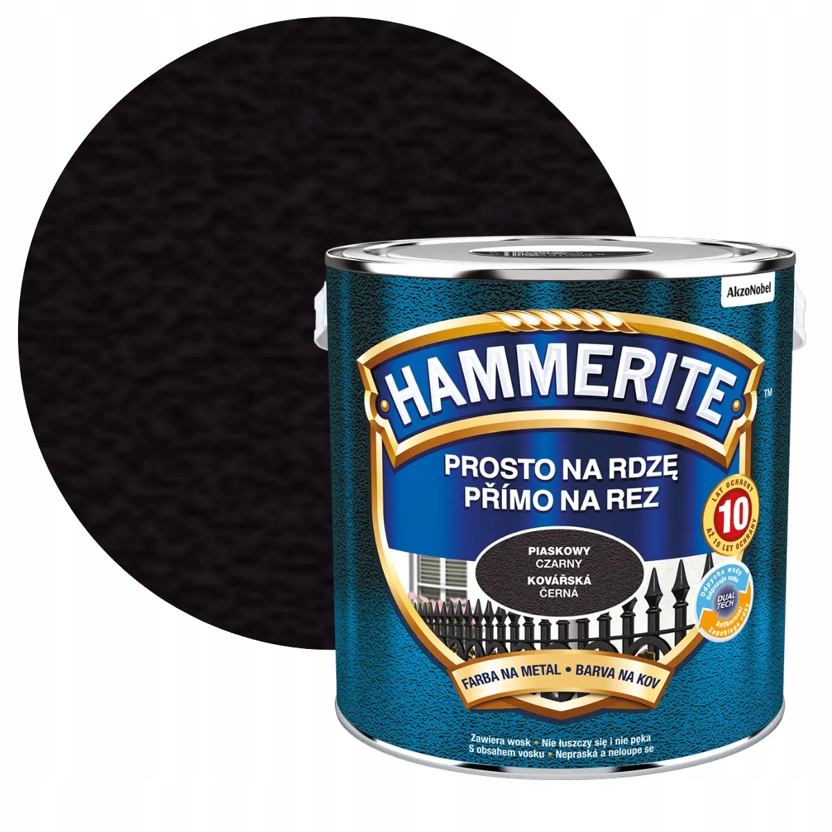 Hammerite Na Rdzę Piaskowy Czarny 2,5L Farba Do Metalu Antykorozyjna