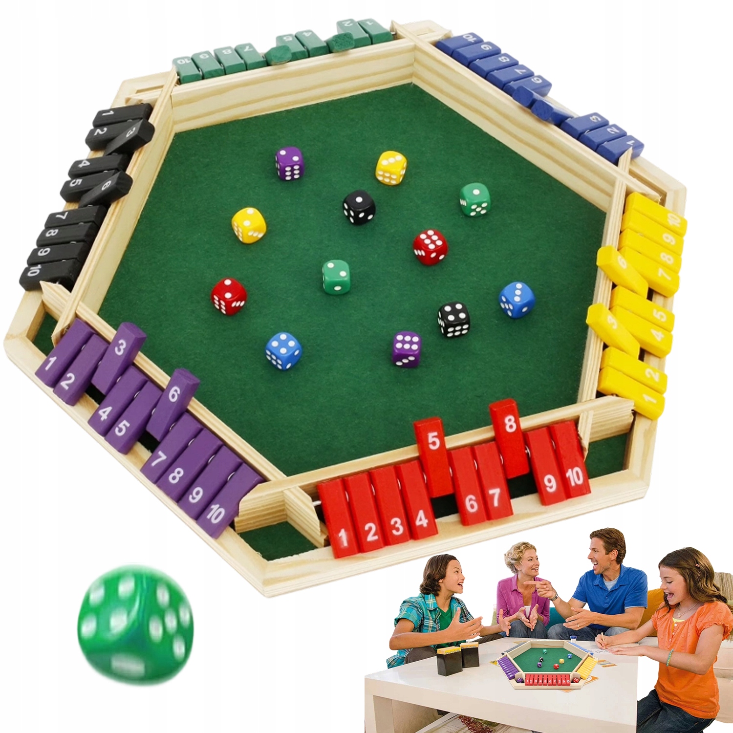 Gra Shut The Box Z Sosny Dla 1-6 Osób Doskonała Na Imprezę Relaksacyjną