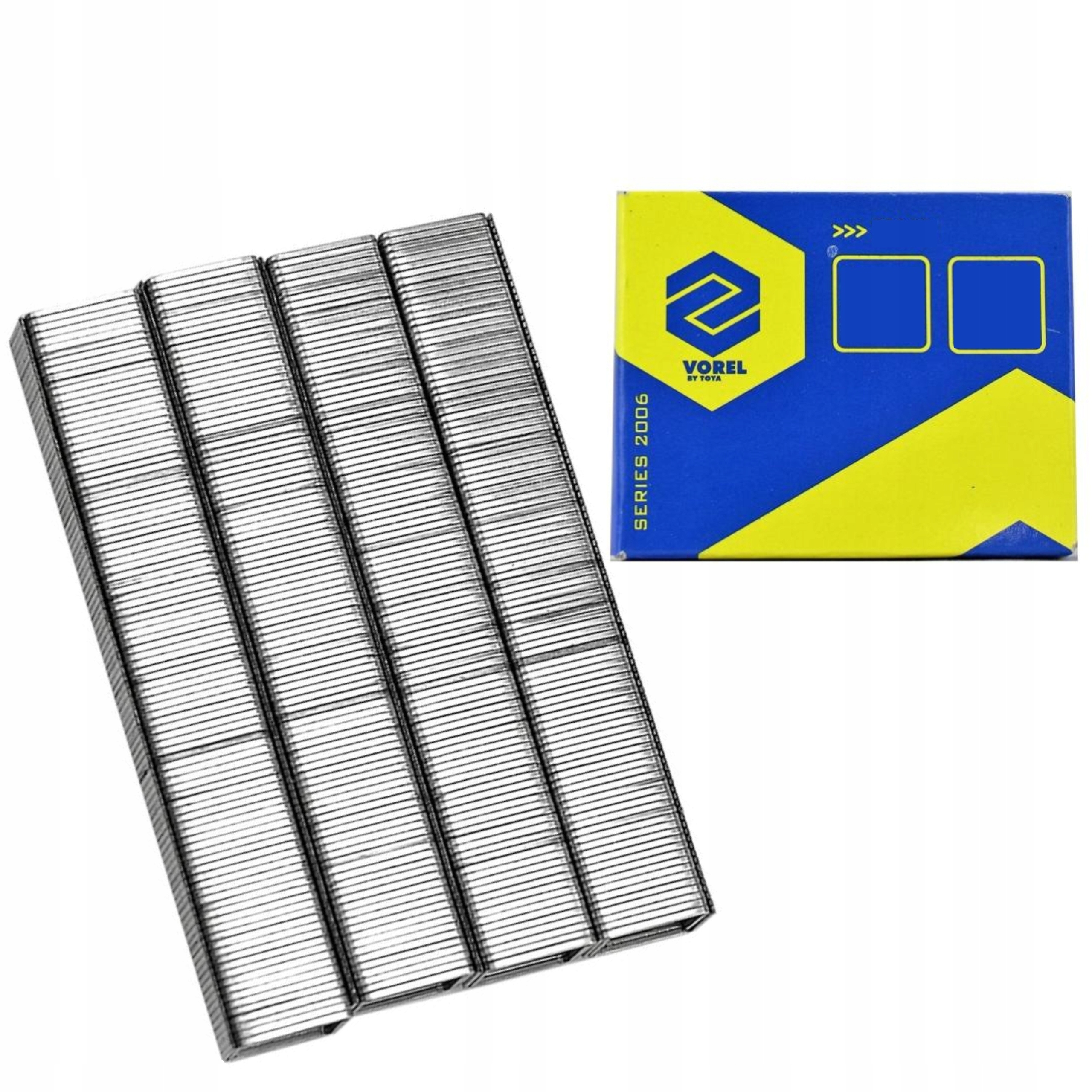 ZSZYWKI TAPICERSKIE VOREL 8MM 1000SZT ZSZYWACZ KOMPLET ZESTAW VOREL 72080 Liczba sztuk w opakowaniu 1000 szt.