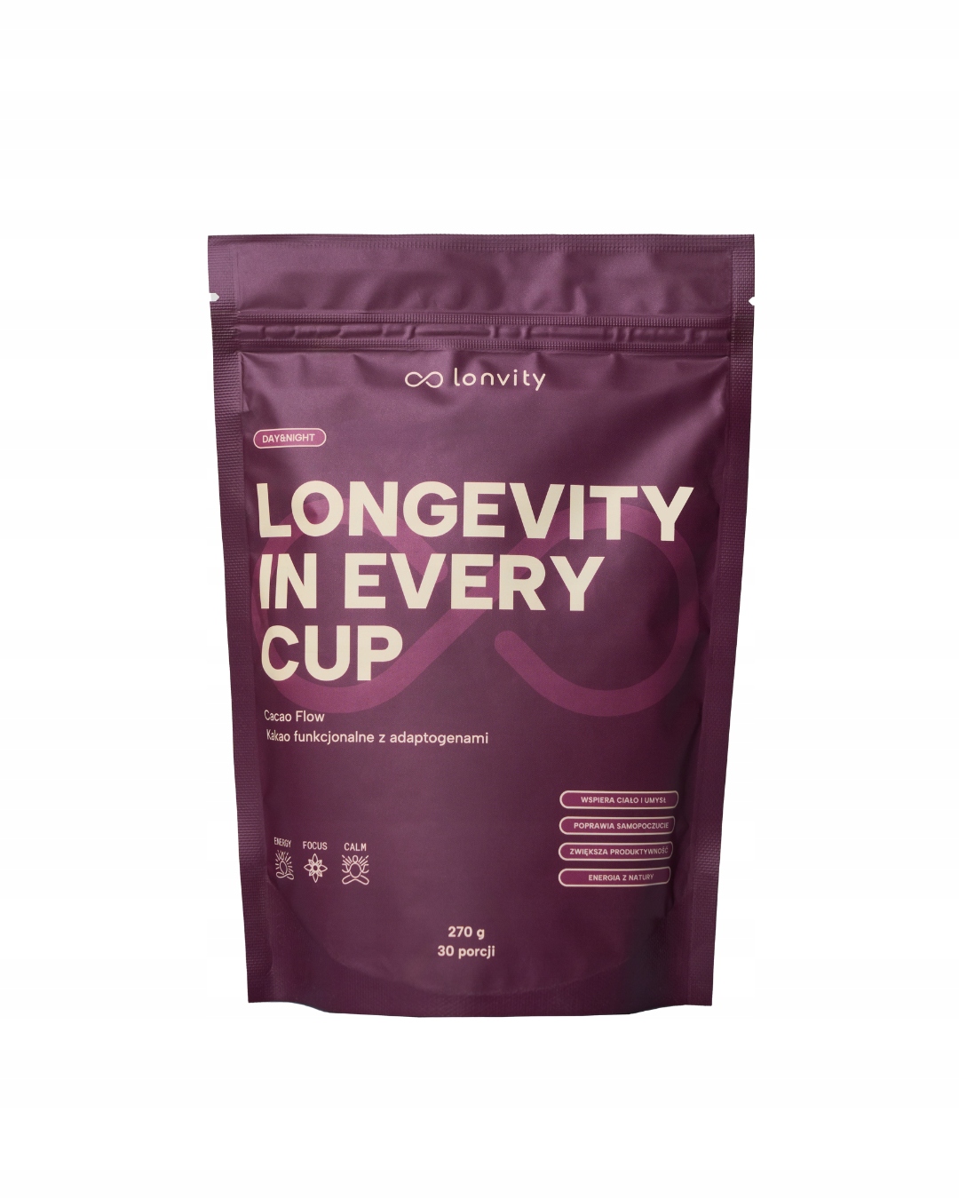Lonvity Ceremoniální Kakao 9 adaptogenů Koncentrace a produktivita