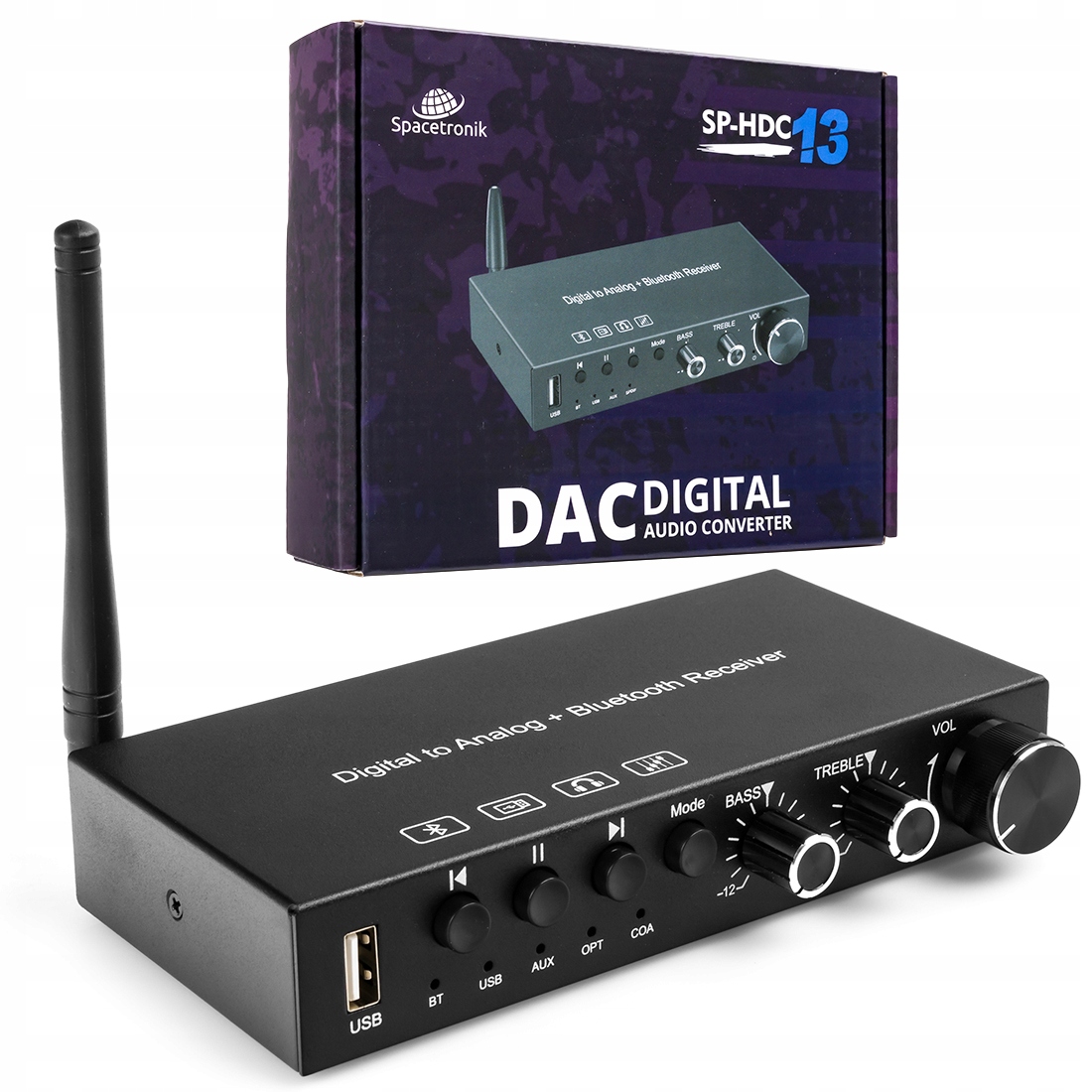 Konwerter Audio Coaxial Cyfrowy Optyczny na Analog Chinch Digital 2x Rca Rl