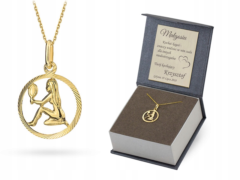 Zlatý Řetízek a přívěsek 585 Zodiak Panna 14k