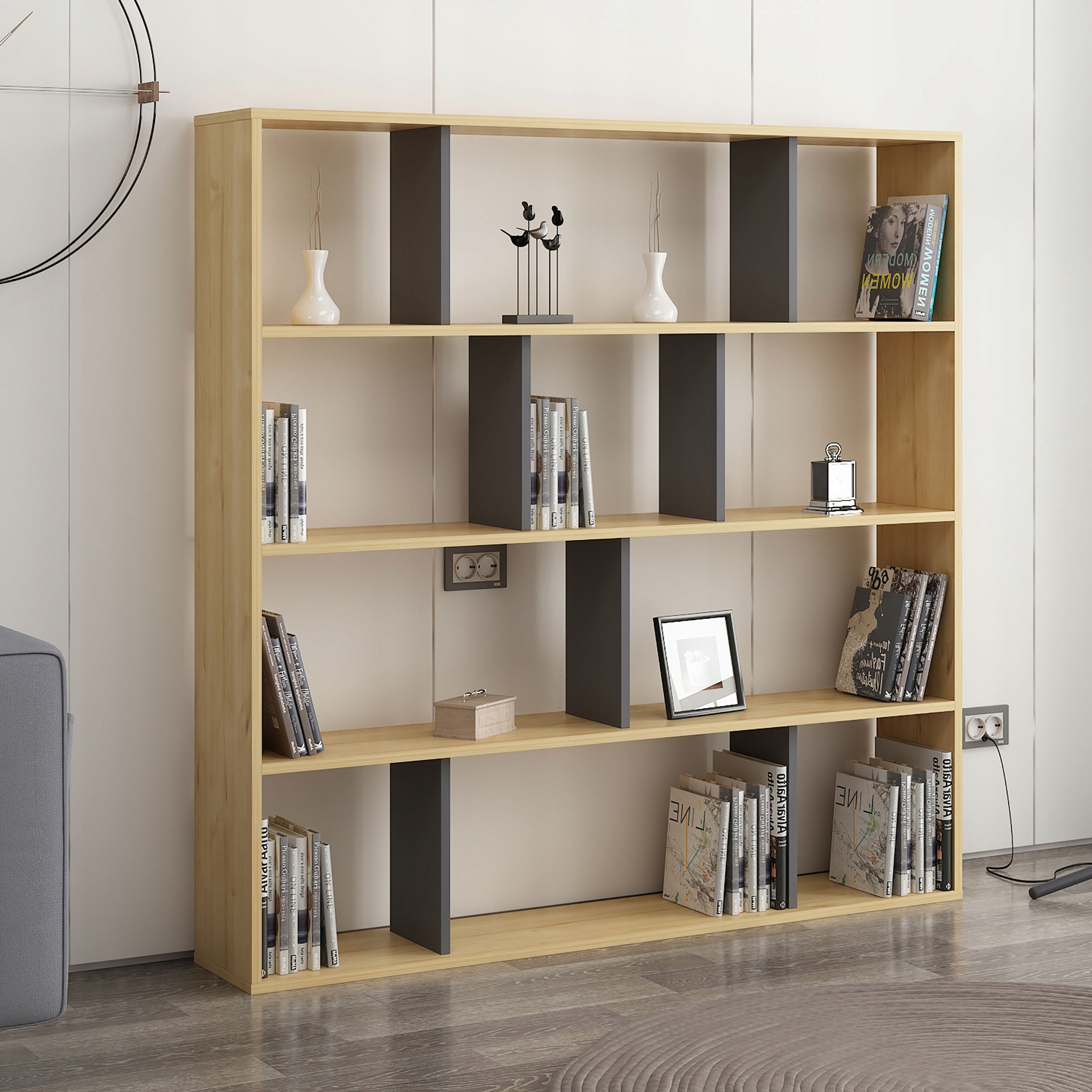 Szafka Półka stojąca HODBI dębowo/antracytowa Kod producenta Ayza