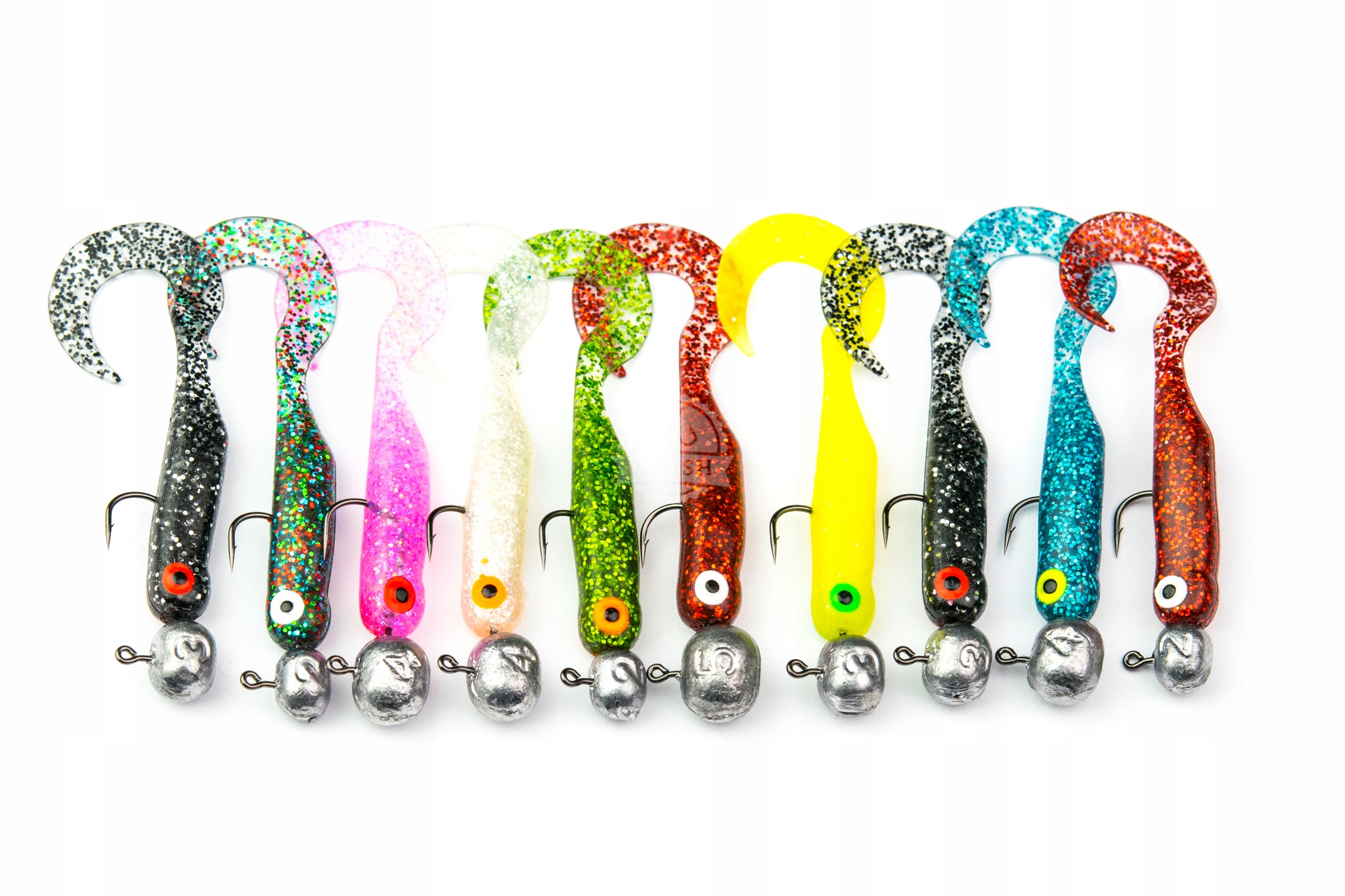 Gumy Great Fish GF1 twister (49mm) MIX 10szt. główki jigowe