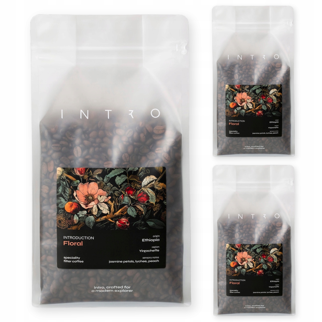 Káva zrnková 3x1 kg Floral Etiopie, káva káva, single Intro