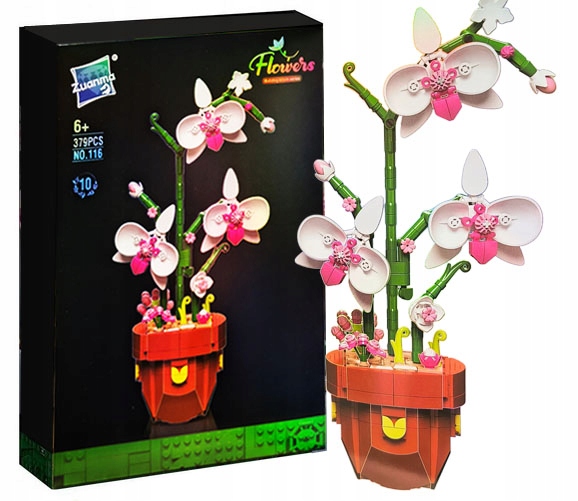 ORCHIDEA CSERÉPBEN ÉPÍTŐKOCKÁK ORCHIDEA VIRÁG Fajta készlet