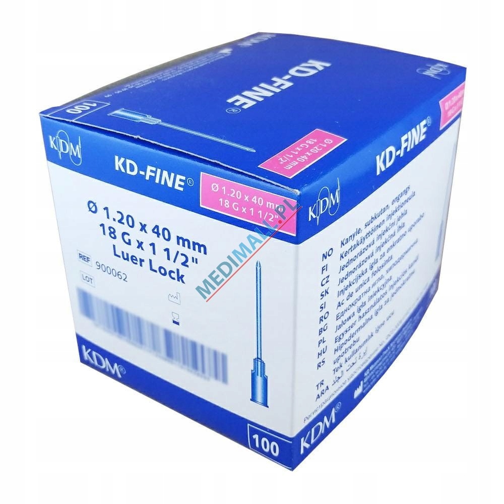 

Igły iniekcyjne Kd-fine 1,2x40 Kdm 100 szt.