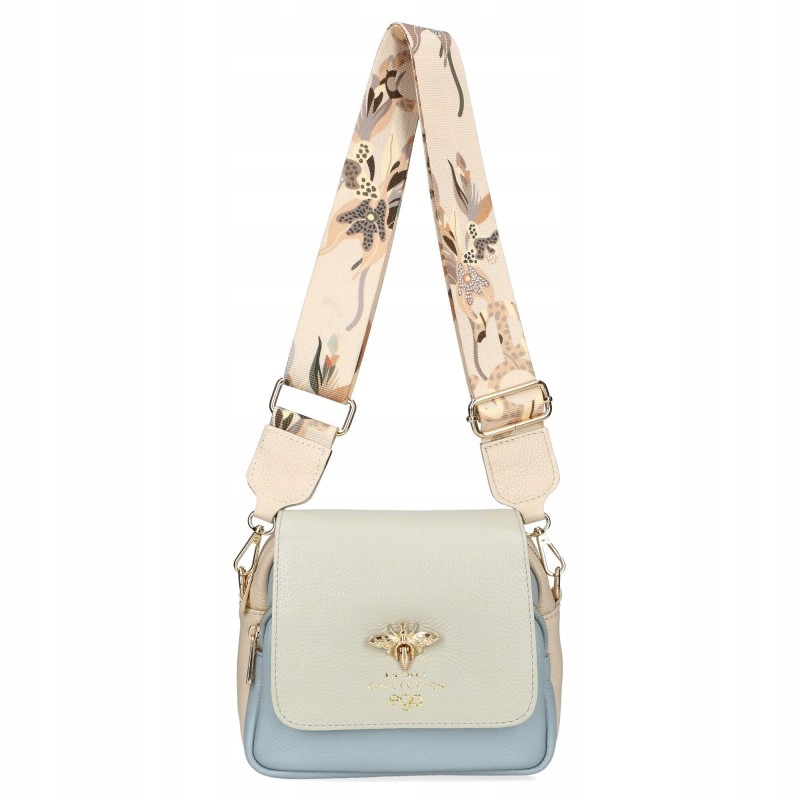 Ego Dámská kabelka přes rameno, přírodní kůže, dva proužky, barevná