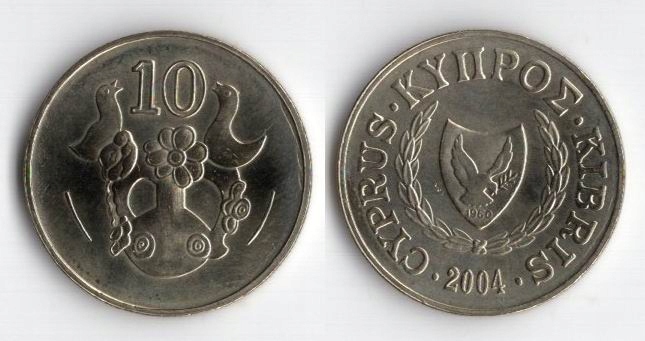 CYPR 2004 10 CENTS NOWE GODŁO