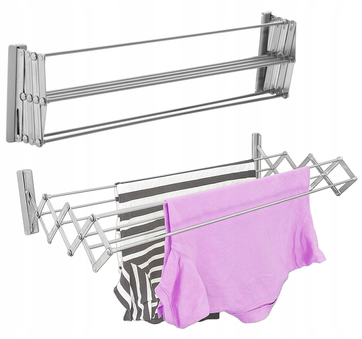 Suszarka na pranie do ubrań prania bielizny ściany ogrodowa rozsuwana 120cm