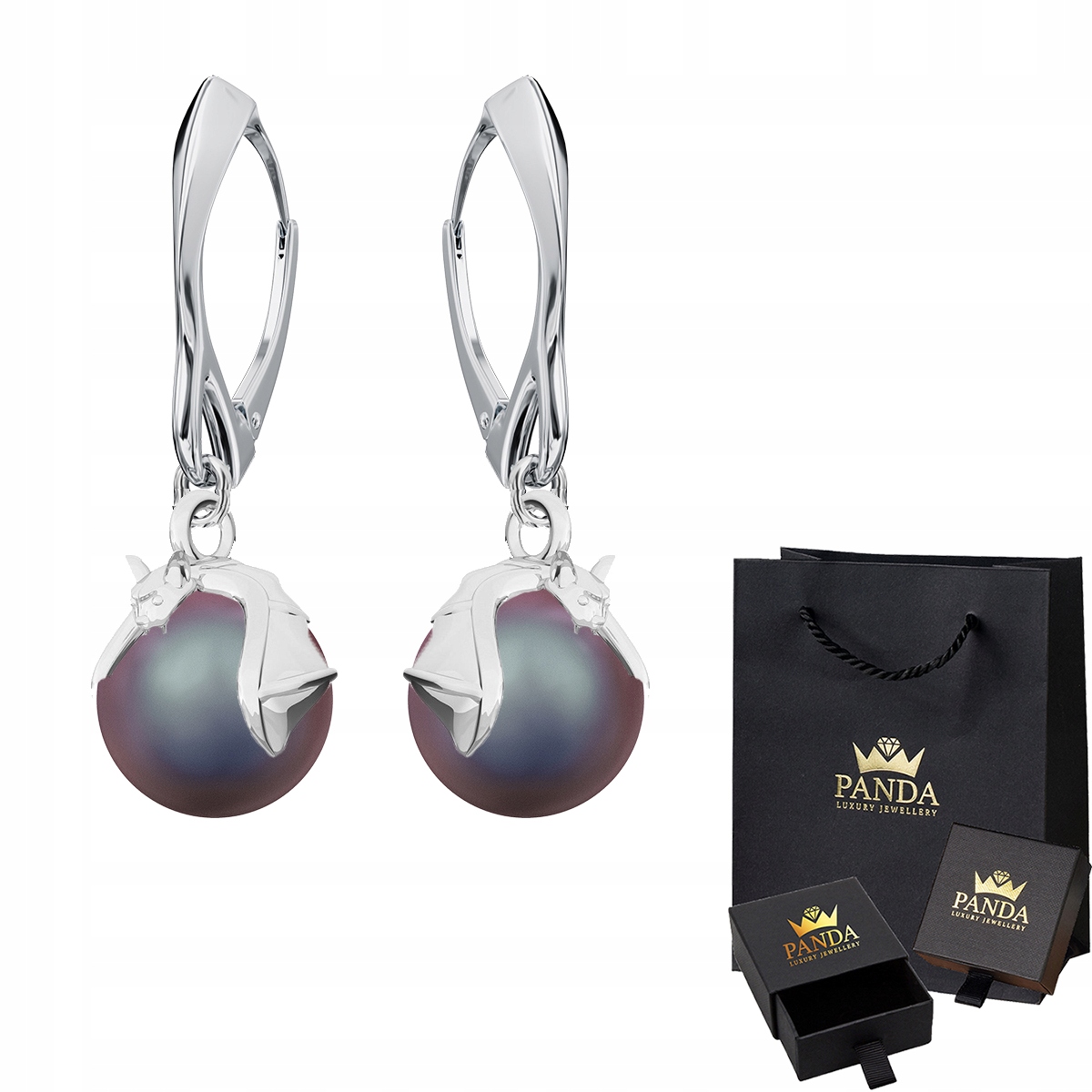 

Kolczyki Nietoperz Perły Swarovski Srebro 925