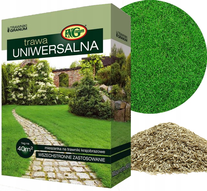 TRAWA UNIWERSALNA 1KG CAŁOROCZNY SIEW SŁABSZE GLEBY SUSZĘ PIASKI