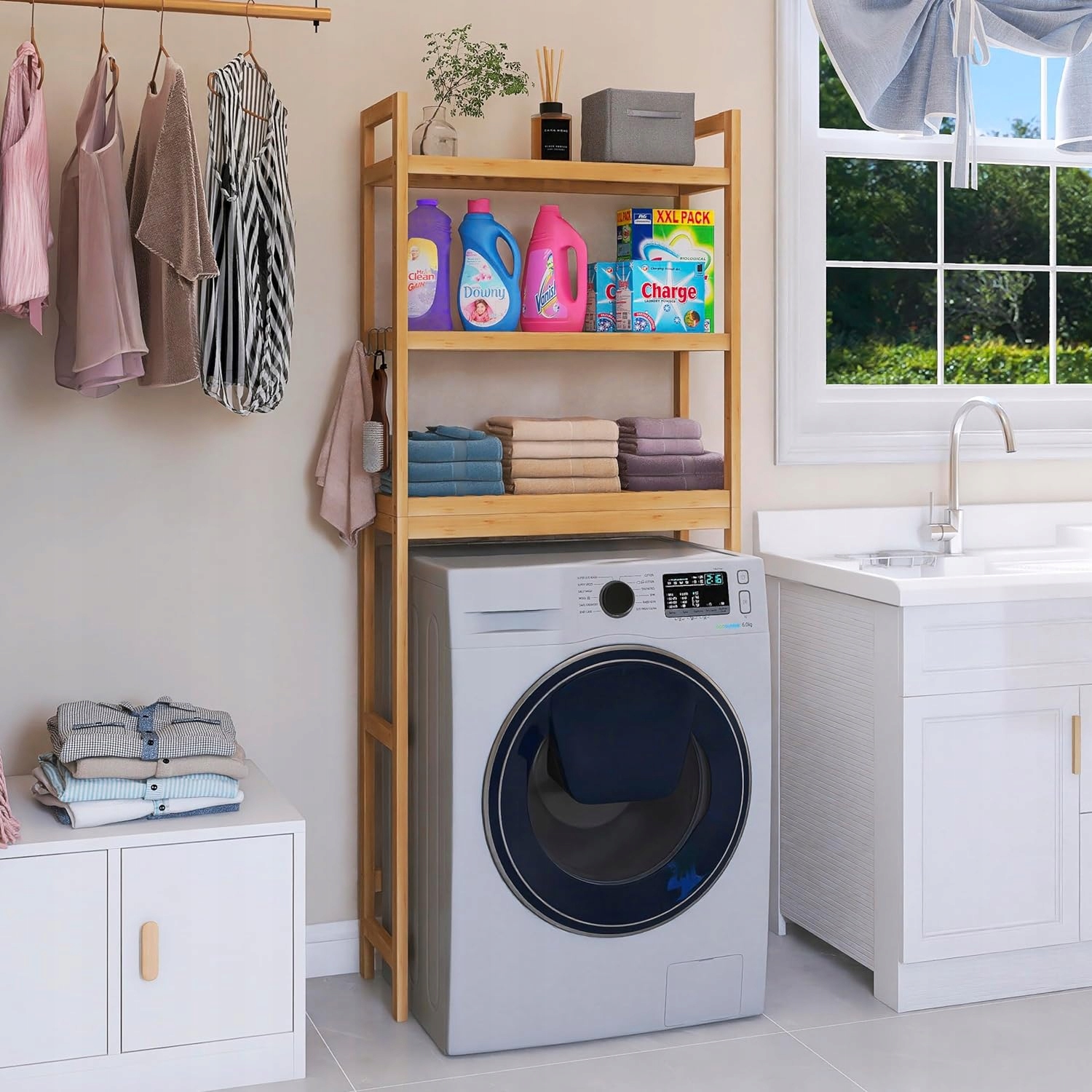 PÓŁKA SZAFKA STOJAK ŁAZIENKOWY REGAŁ ORGANIZER 170 Kod producenta PÓŁKA SZAFKA STOJAK REGAŁ SMIB NATURAL