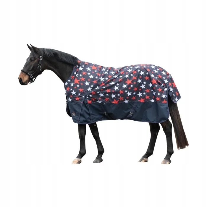 Deka pro koně Hkm NorwichHighneck 600D modrá s hvězdičkami 135