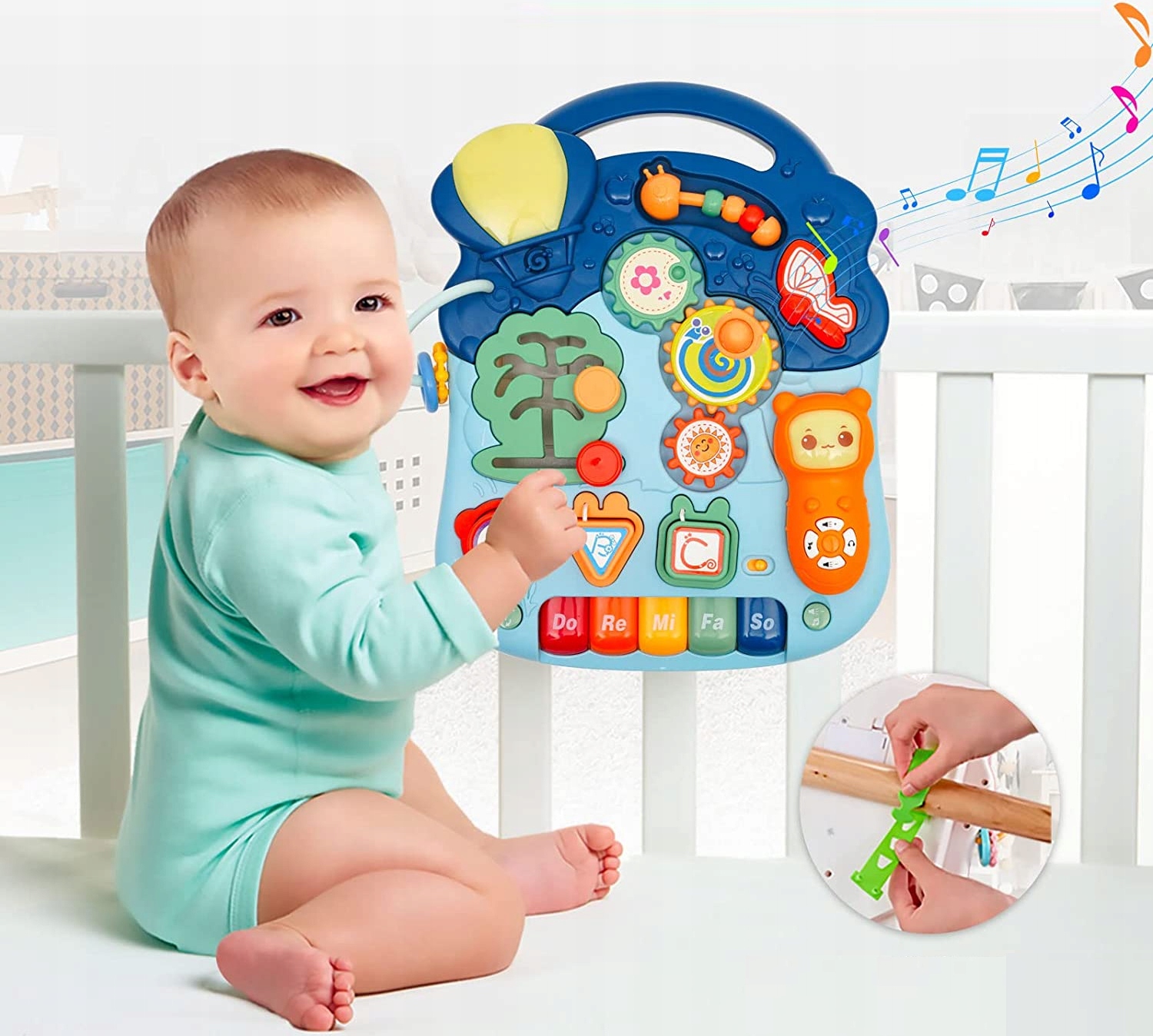 Interaktywny Chodzik Pchacz Panel Stolik Telefon Głębokość produktu 40 cm