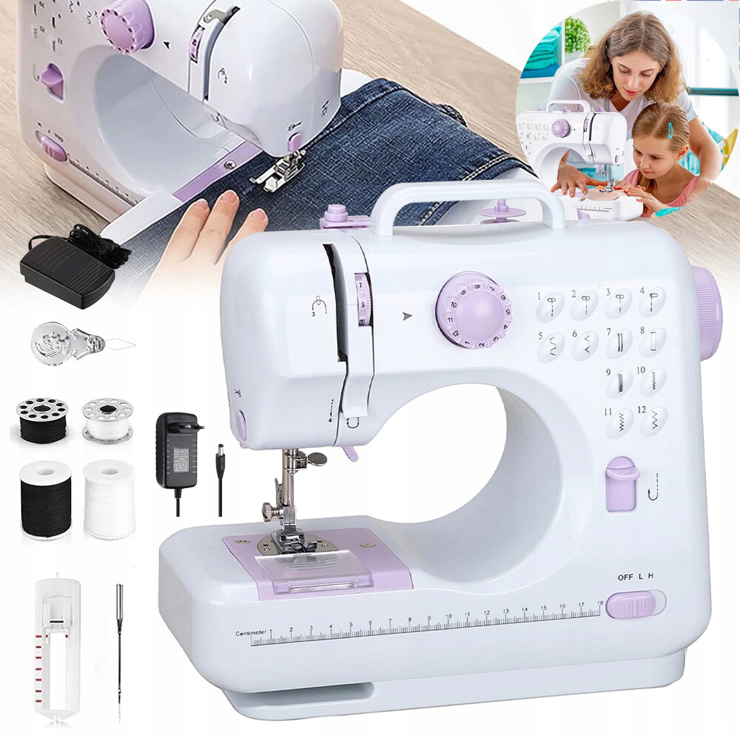 Maszyna Do Szycia Dla Dzieci Domowa Łatwa W Obsłudze 12 Różnych Ściegów