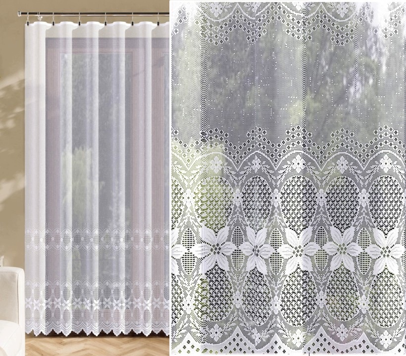 Záclona vzor 115816 velikost 500 x 250 cm rovná (hotová) s lemováním