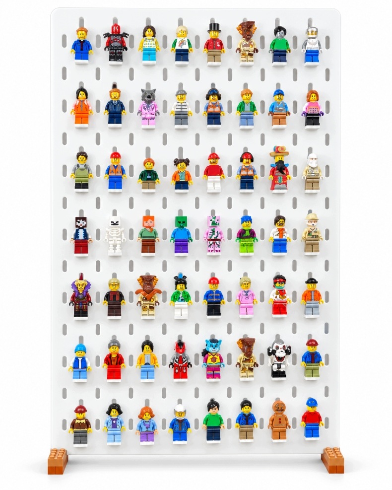 Zestaw 60X Uchwyt Podstawka Do Tablicy Ikea Skadis Figurki Mini Lego Biały