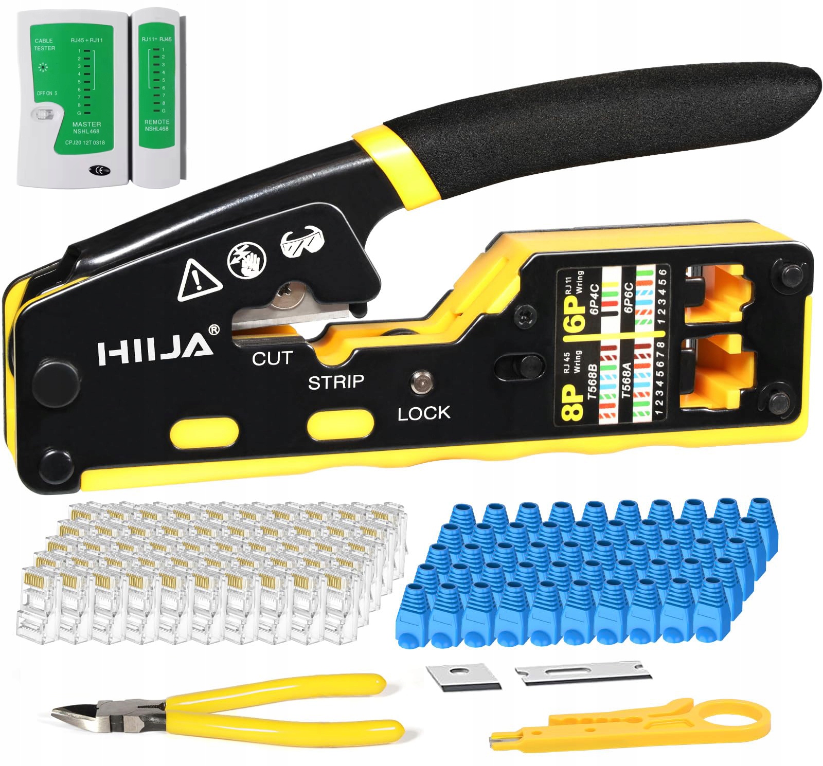 Sada síťových nástrojů RJ45 Lan tester krimpovač stahovák pouzdro