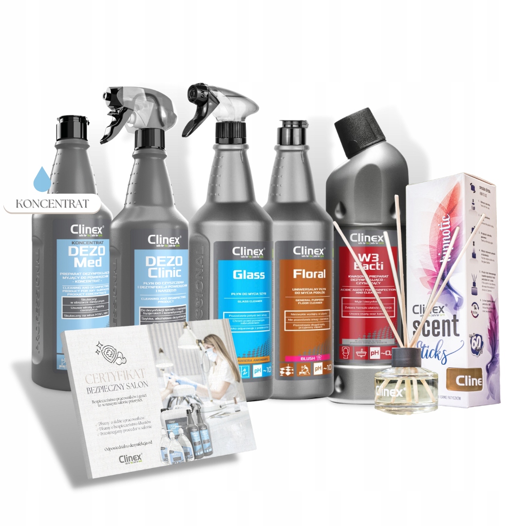 Zestaw Clinex Salon kosmetyczny dezynfekcja, mycie powierzchni odświeżacz