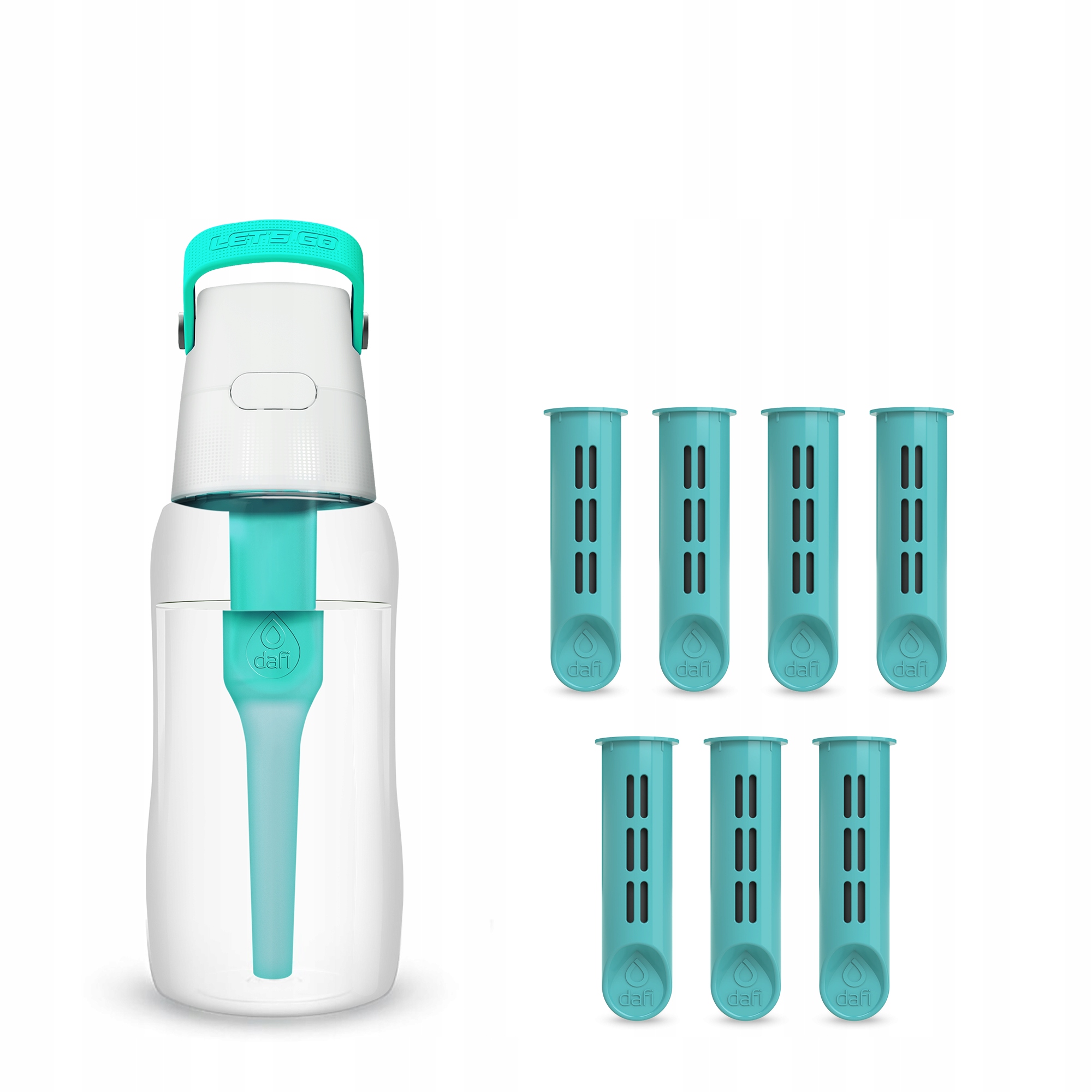 láhev na vodu Dafi Solid 0,5 l tyrkysová zelená se 7 filtry