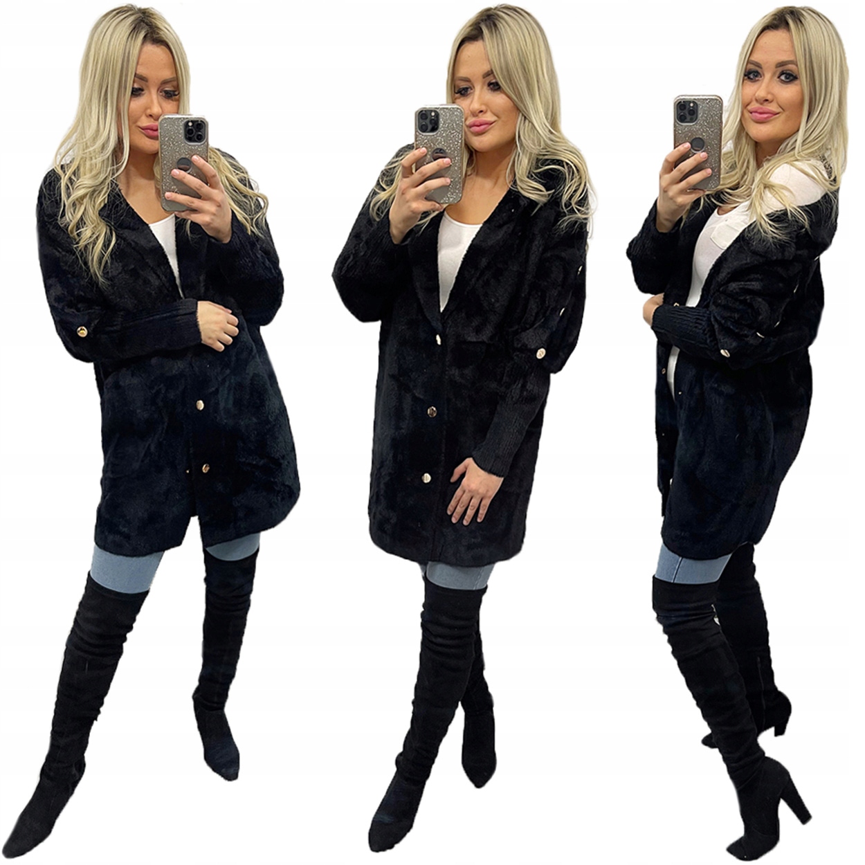 Płaszcz ALPAKI kurtka WEŁNA MODNE KOLORY oversize