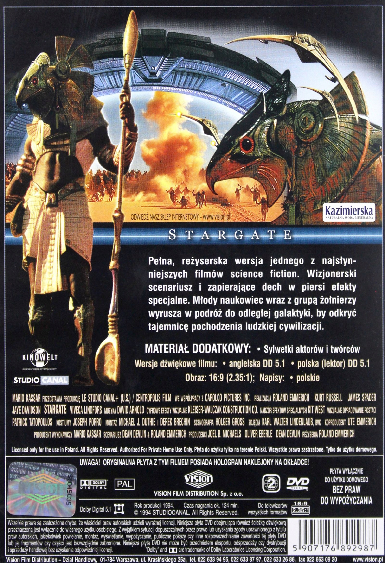 GWIEZDNE WROTA (DVD) Gatunek science fiction