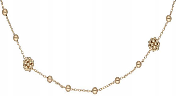 Zlatý řetízkový náhrdelník pro ženu 585 s kuličkami, 4,25 g, moderní