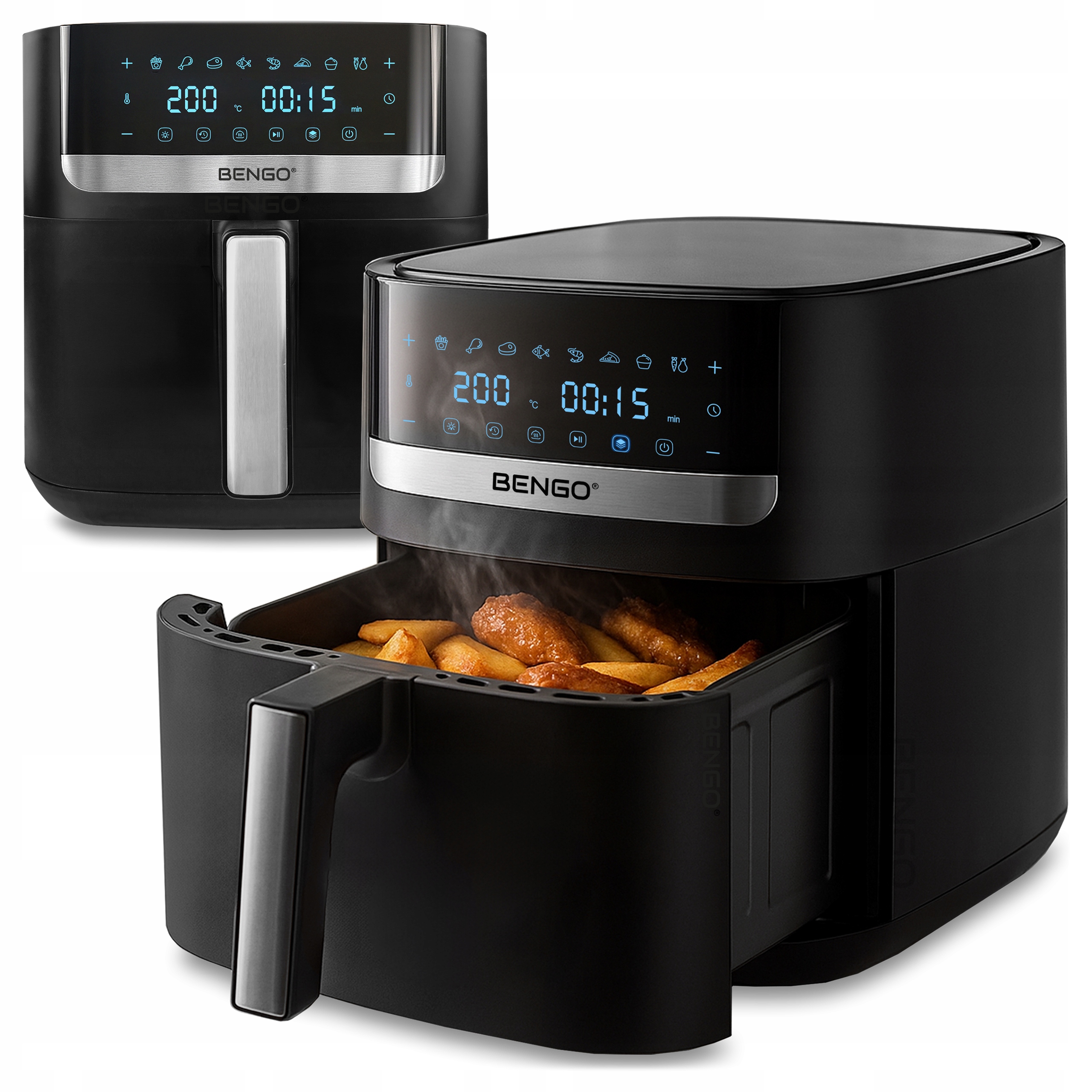 Fritéza bez tuku AirFryer Grilování Nepřilnavá Velká 6L Led