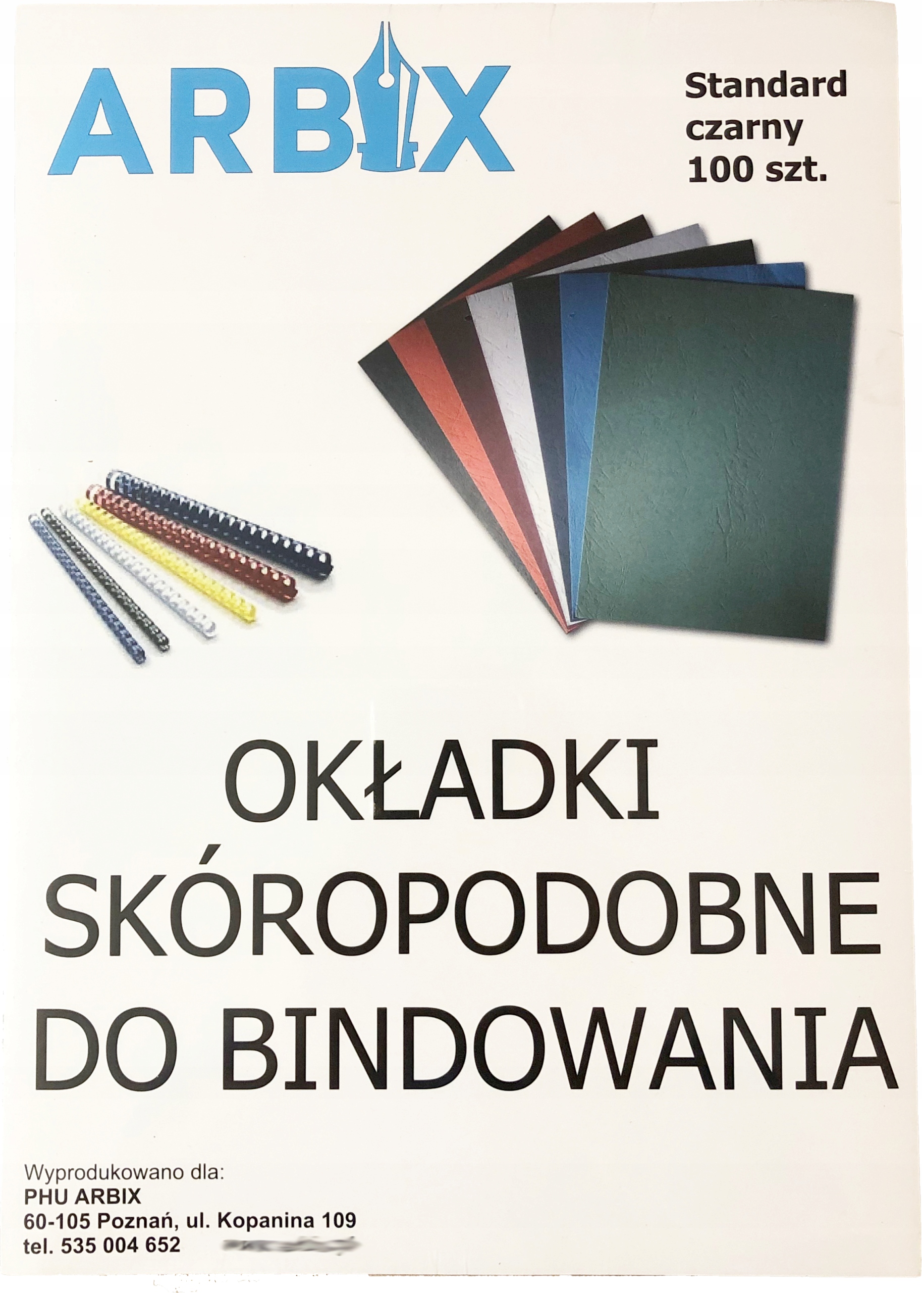

Okładki Skóropod. Do Bind. 250g A4 100 szt. Arbix