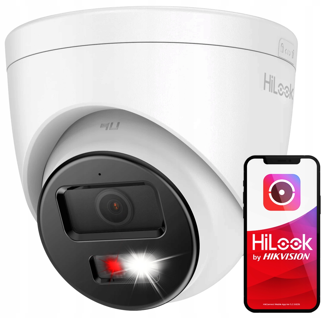 8Mpx Ip kamera HiLook Hikvision Hybrid Light 30m Vonkajšia PoE aplikácia