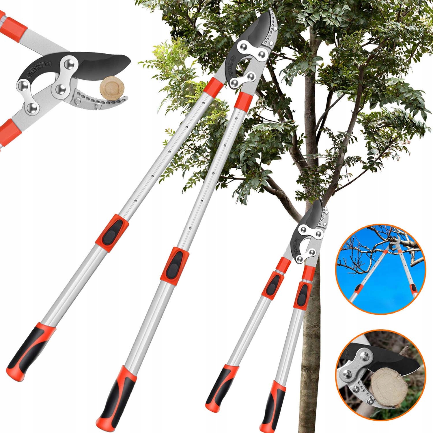 Sekator Nożyce Do Gałęzi Żywopłotu Krzewów Ogrodowy Narzędzi Teleskopowe