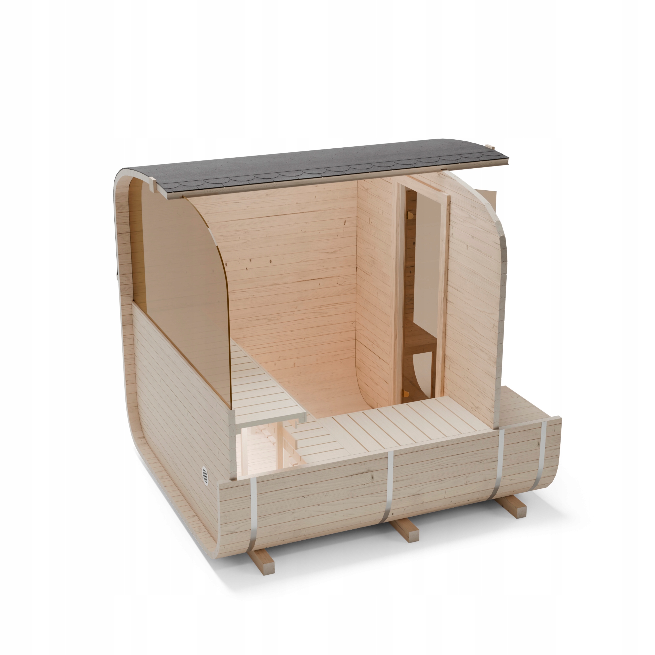 Zahradní sauna Quadro 240 сm 2QL Panorama sada pro samostatnou montáž